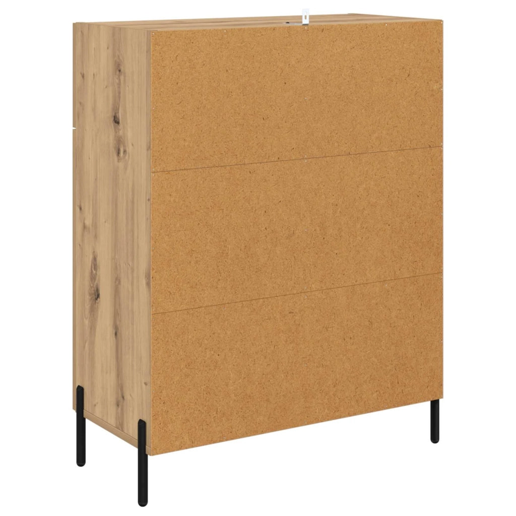 Credenza | Madia | Buffet da pranzo | Armadio da pranzo Rovere artigianale 69,5 x 34 x 90 cm Legno multistrato