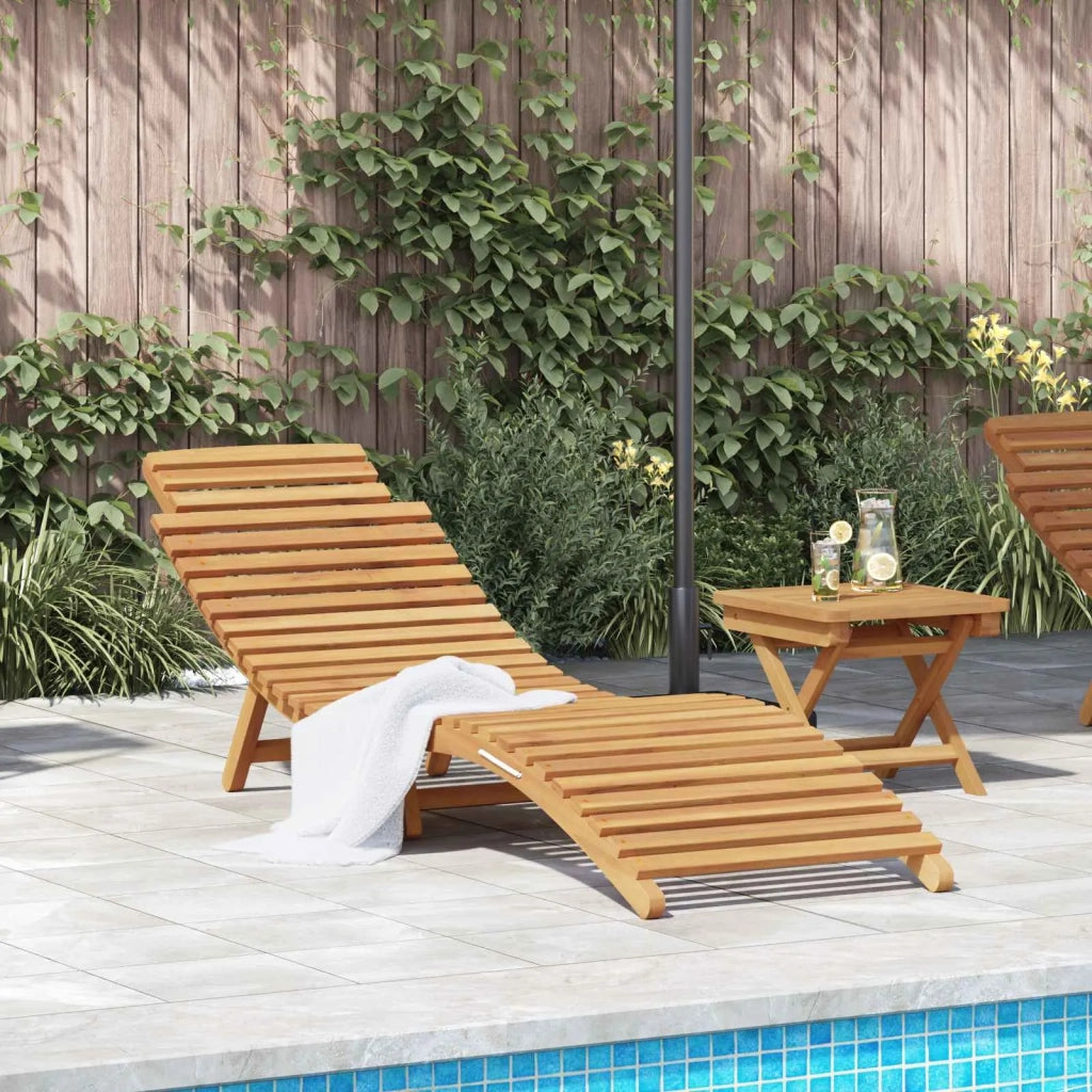 Lettino da sole Marrone 198 x 55 x 58,5 cm Legno di teak solido 42008387