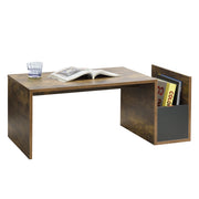 Tavolino da Salotto Bollnäs con Vano Aperto Laterale 90 x 45 x 35 cm - Effetto Rovere Scuro [en.casa]