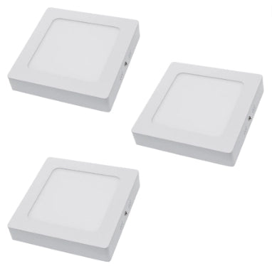 Plafoniera led soffitto 18watt slim quadra alimentatore incluso 4500k pezzi 3