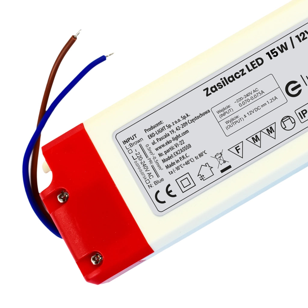 Alimentatore LED 15W 12V DC IP44 Eko-Light EKZAS559