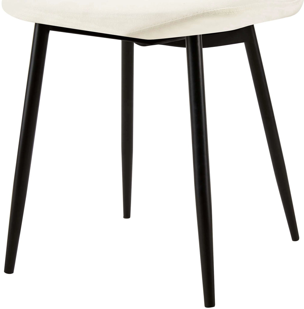 Sedia Giverny con cuciture decorative Velluto,bianco crema