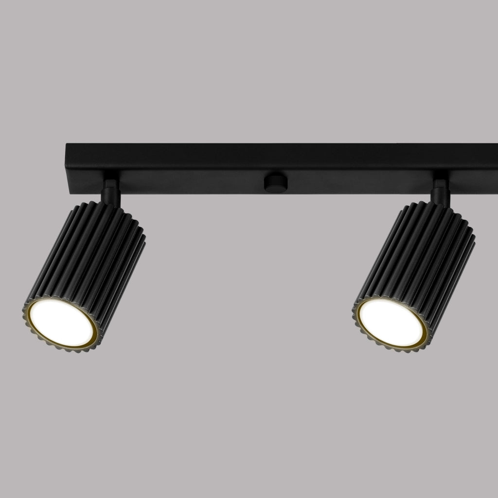 Plafoniera barra nera 81 cm 4 spot GU10 GRAVIO Pure Lume