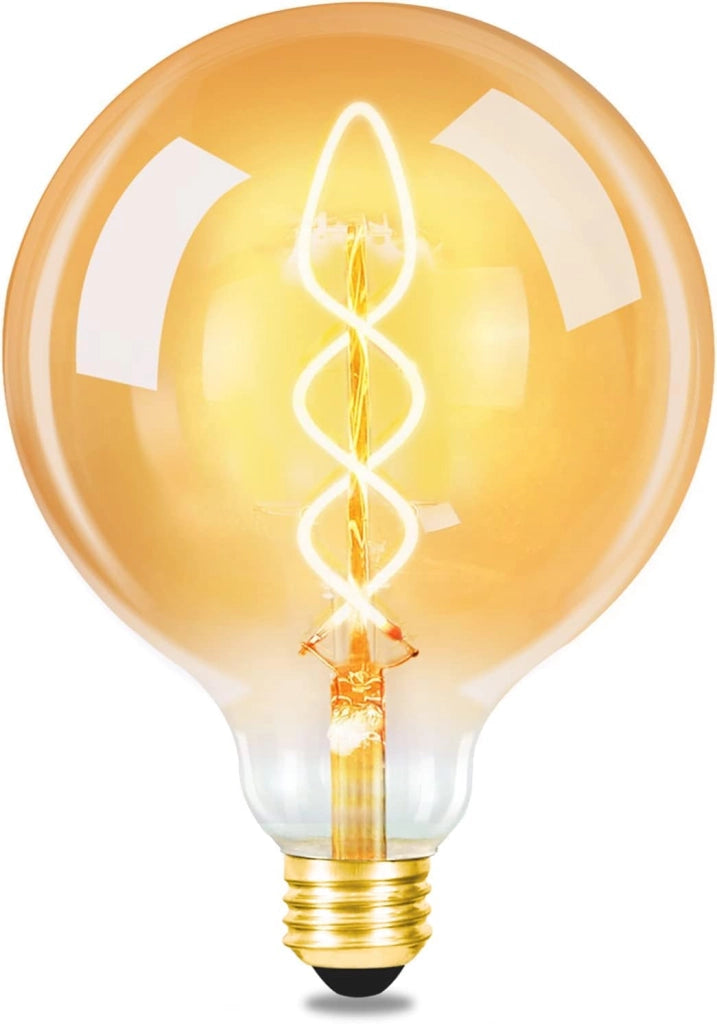 ZMH Confezione da lampadine LED vintage E27 G125 4W 2700K Bianco caldo lampadine a globo in vetro stile retrò