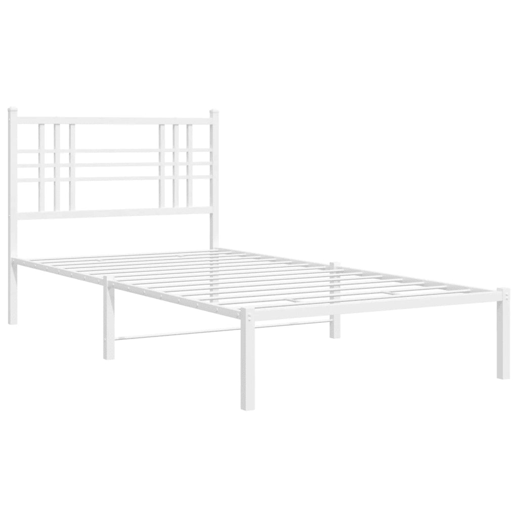 Giroletto con Testiera Metallo Bianco 107x203 cm 376369