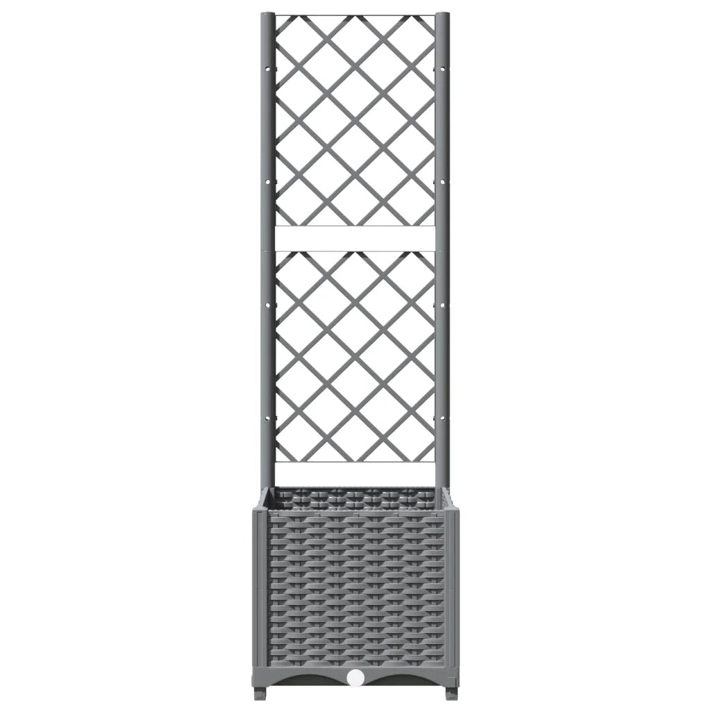 Fioriera da Giardino con Graticcio Grigio Chiaro 40x40x136cm PP 153270