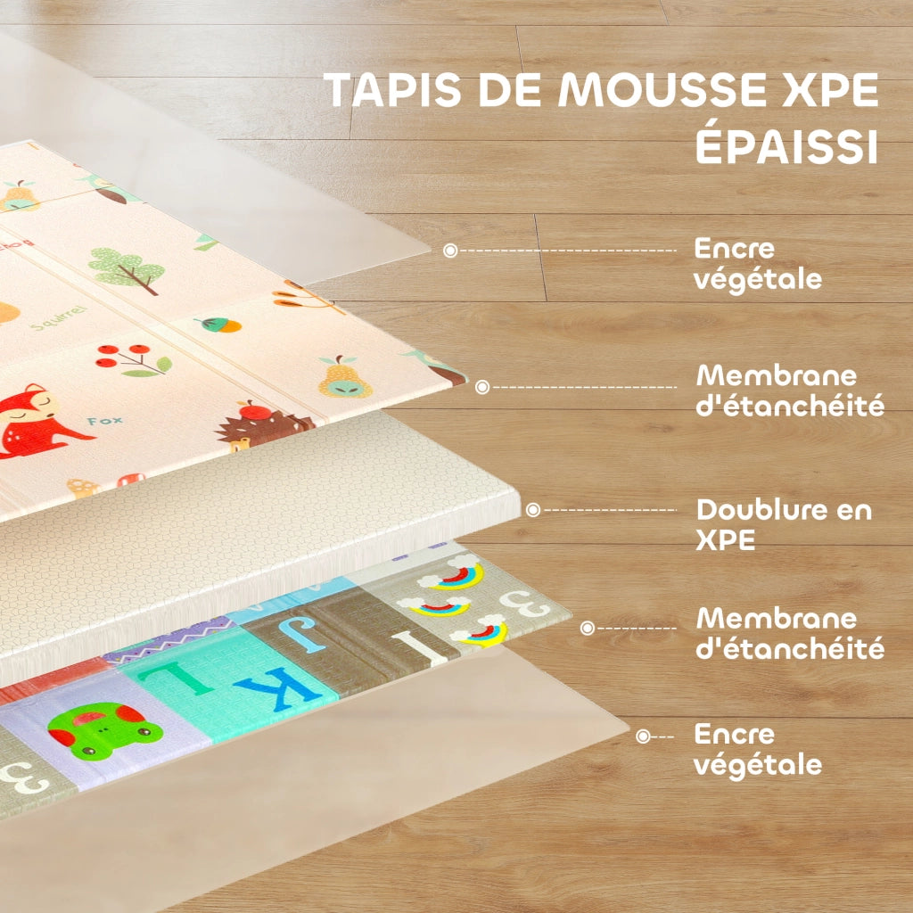 Tapis de jeu per bambini reversibile e pieghevole ¨C zephmum ¨C 180x150x1 cm multicolore