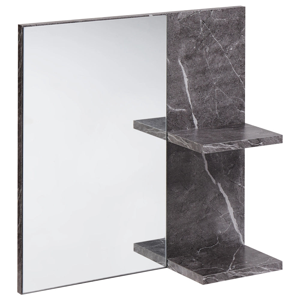 Specchio da parete per bagno con mensole nero stile moderno per il bagno