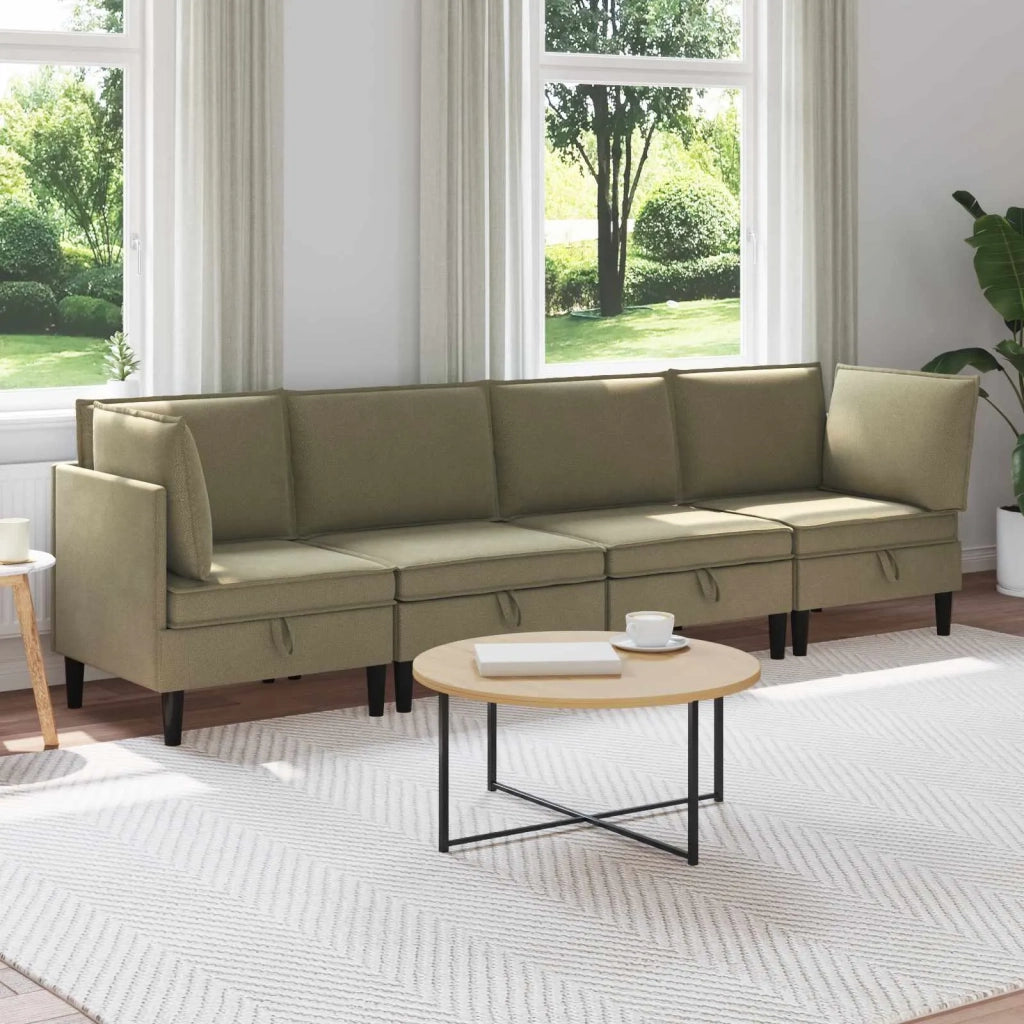 Set di mobili per il soggiorno 4 pcs Cachi Tessuto 3413794