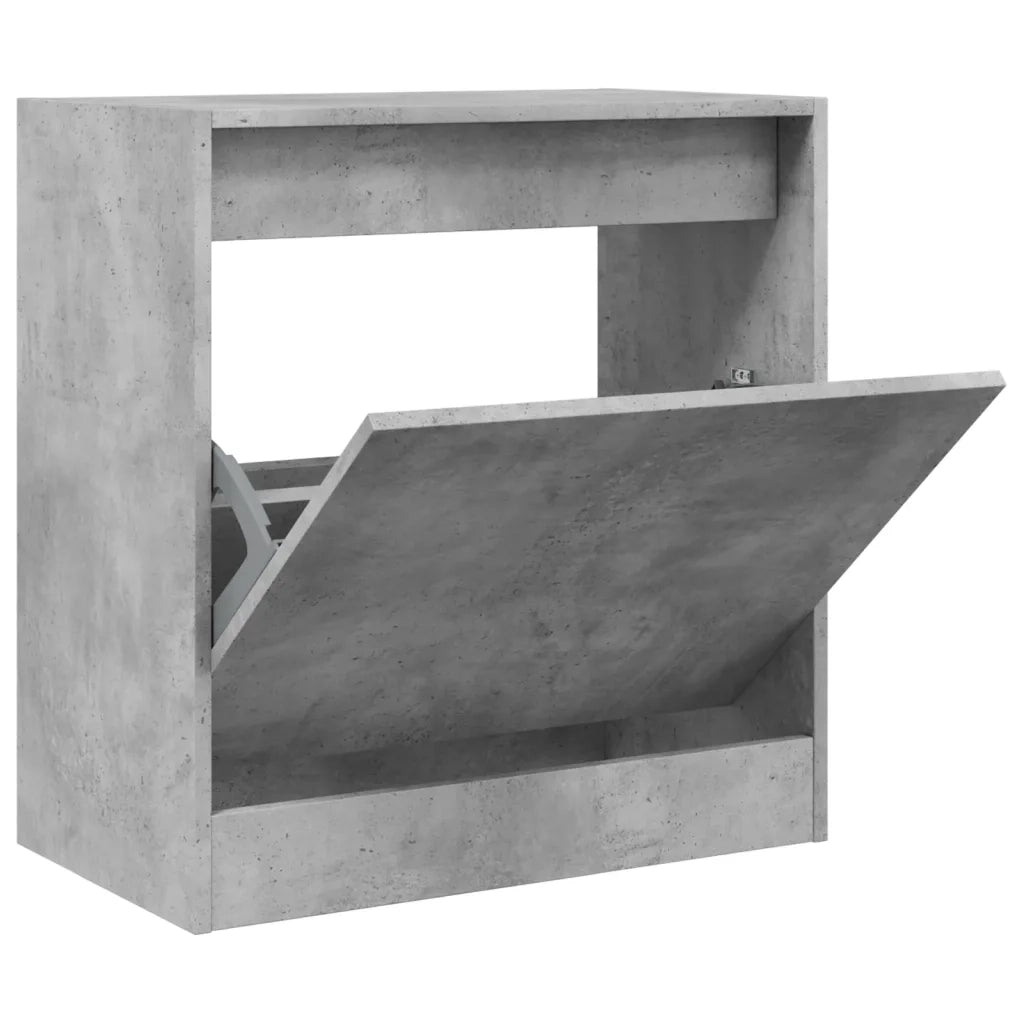 Scarpiera-Scaffale per scarpe Grigio Cemento 60x34x63,5 cm in Legno Multistrato