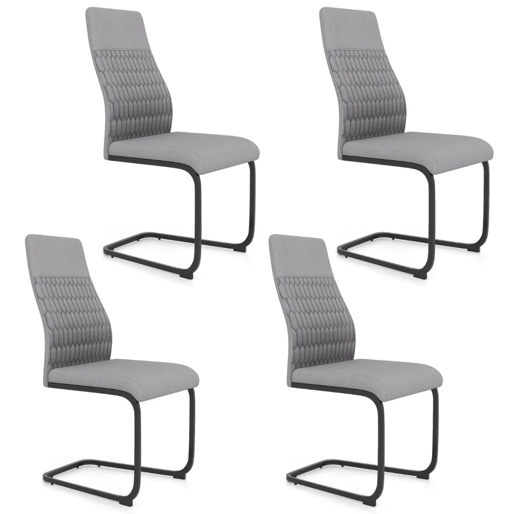 Set di 4 sedie da pranzo moderne 60 x 44 x 98 cm seduta ergonomica design elegante in tessuto grigio 20_0012588