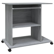 Scrivania tavolo postazione di lavoro mobile per computer studio per computer Sonoma 80 x 50 x 75 cm legno ingegnerizzato grigio 02_0023764