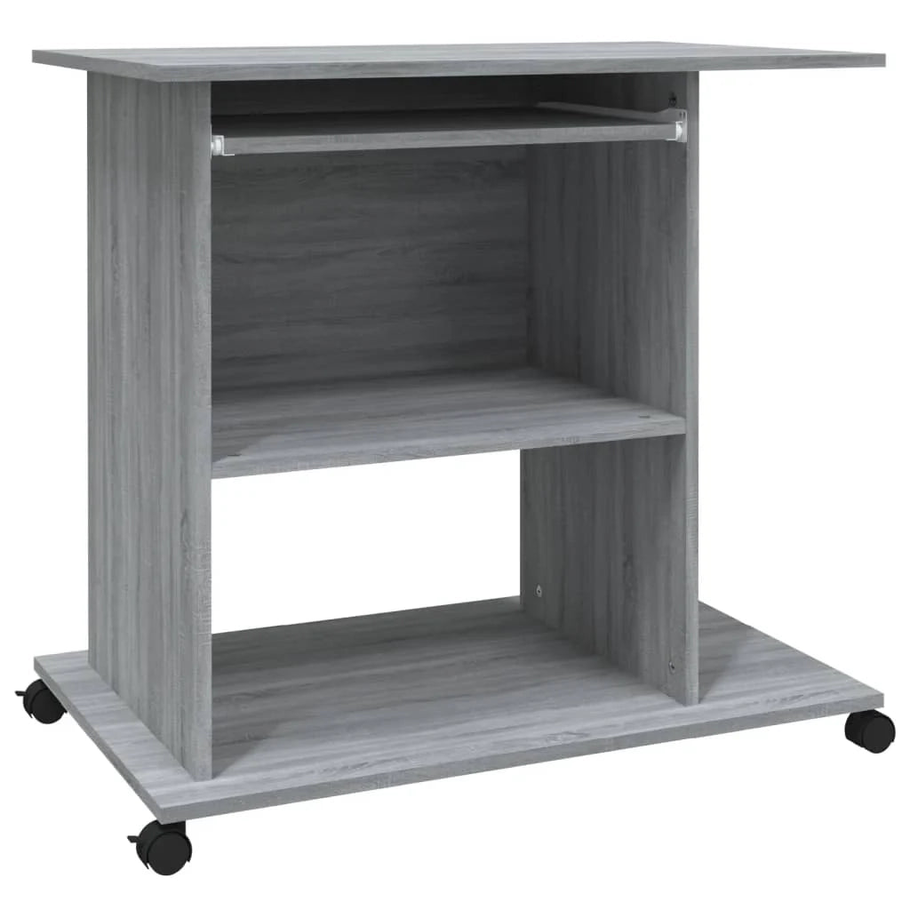Scrivania tavolo postazione di lavoro mobile per computer studio per computer Sonoma 80 x 50 x 75 cm legno ingegnerizzato grigio 02_0023764