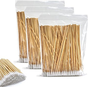 Set di spazzole in cotone 300 pezzi - Manici in legno - Testa in cotone - Per pulizia - Sicure da utilizzare - Spazzole di pulizia
