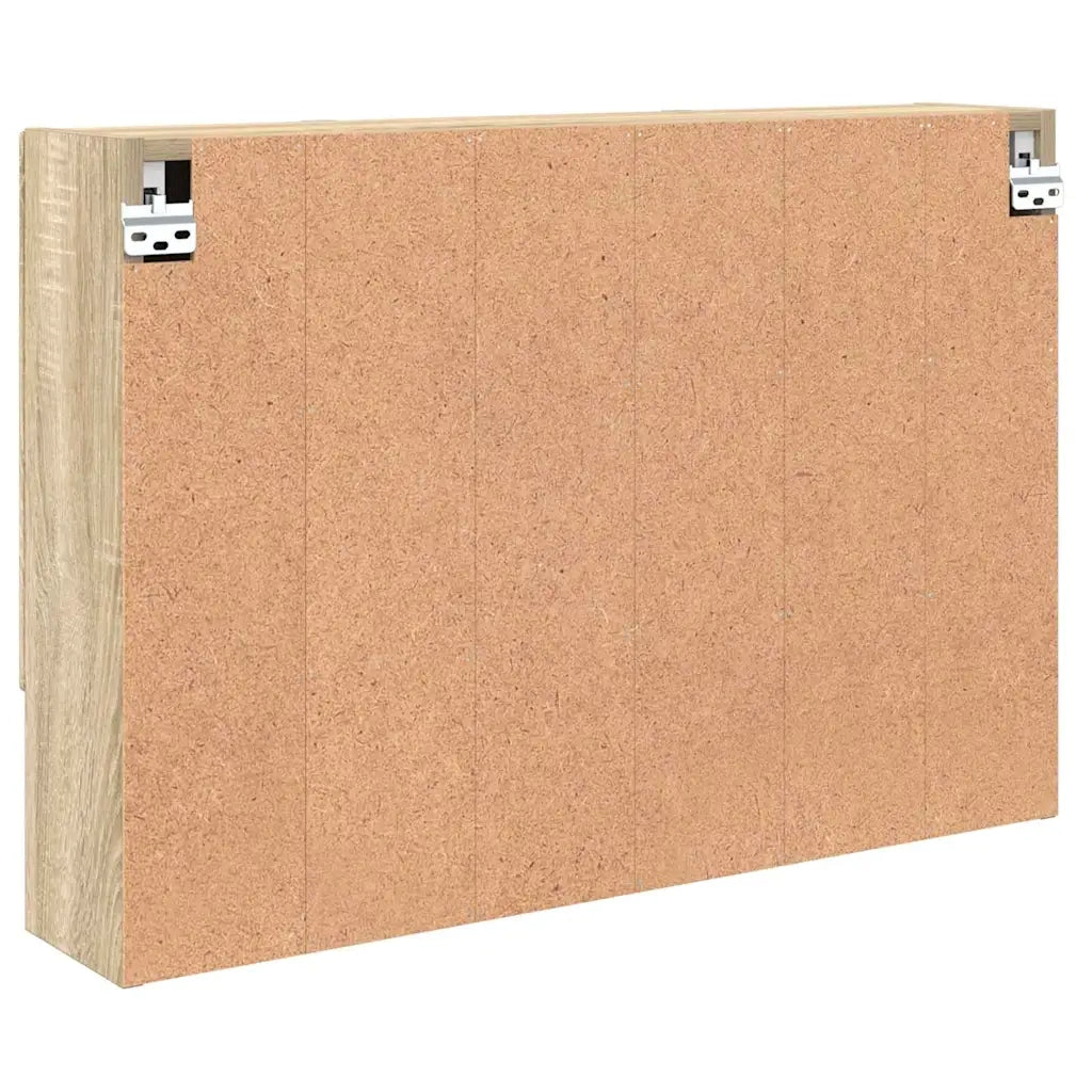 Mobiletto per specchio con porta-Armadietto a Specchio da Bagno Rovere Sonoma 80 x 17 x 55 cm
