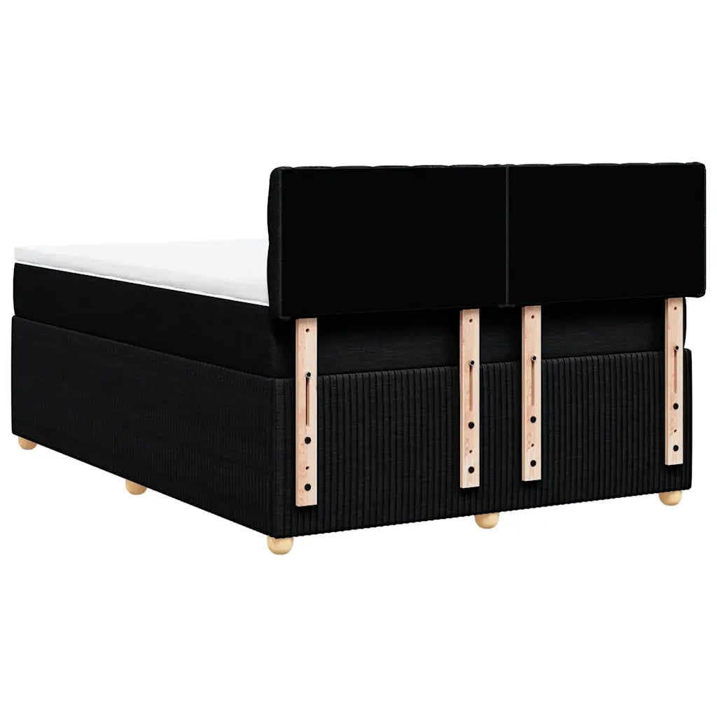 Giroletto a Molle con Materasso Nero 140x200 cm in Tessuto