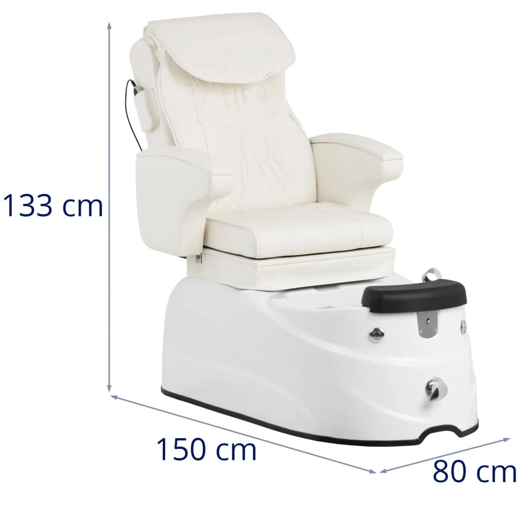 Poltrona elettrica per pedicure con pediluvio 105 watt 150 kg funzione massaggio bianca 14_0009011
