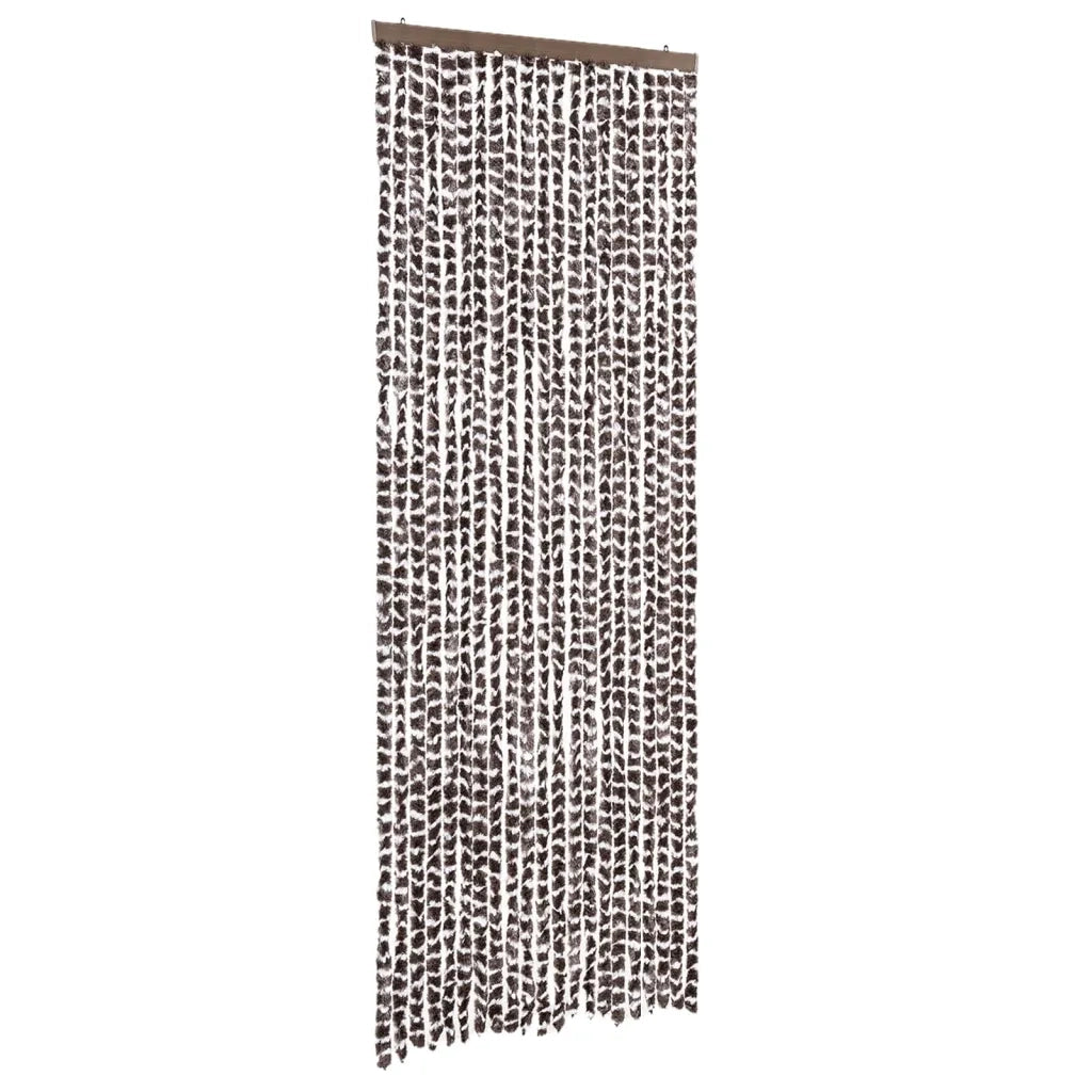 Tenda Antimosche Marrone e Bianca 90x200 cm in Ciniglia CFW4634065