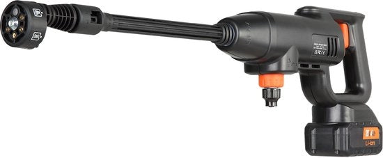 Pulitore aeree ad accumulator, 40 Bar - 4,2 L/Min - Design portatile con 4,0 Ah accumulator - 6-in-1 bocchetta - per auto, giardino e piante
