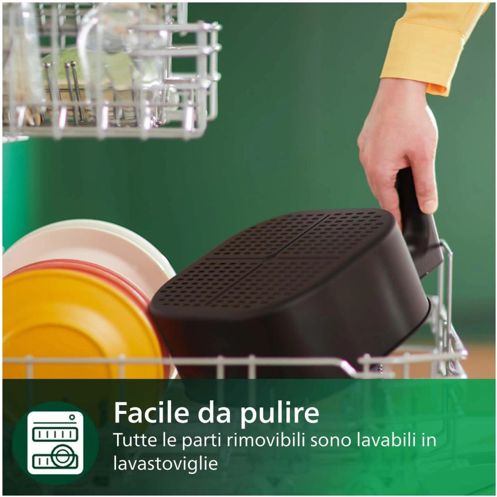 Philips Airfryer Serie 5000 XXL, 7,2L (1,4Kg) - 6 porzioni, Friggitrice ad Aria 16-in-1, connessione Wifi, 90% di grassi in meno con Tecnologia Rapid Air, app HomeID. Bianco(HD9285/00)