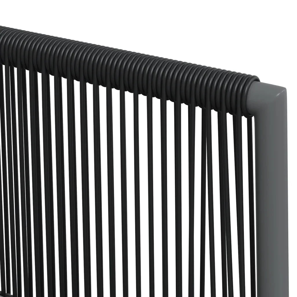 Set Pranzo Giardino 5 pz con Cuscini Polyrattan e Acciaio Nero 3187067