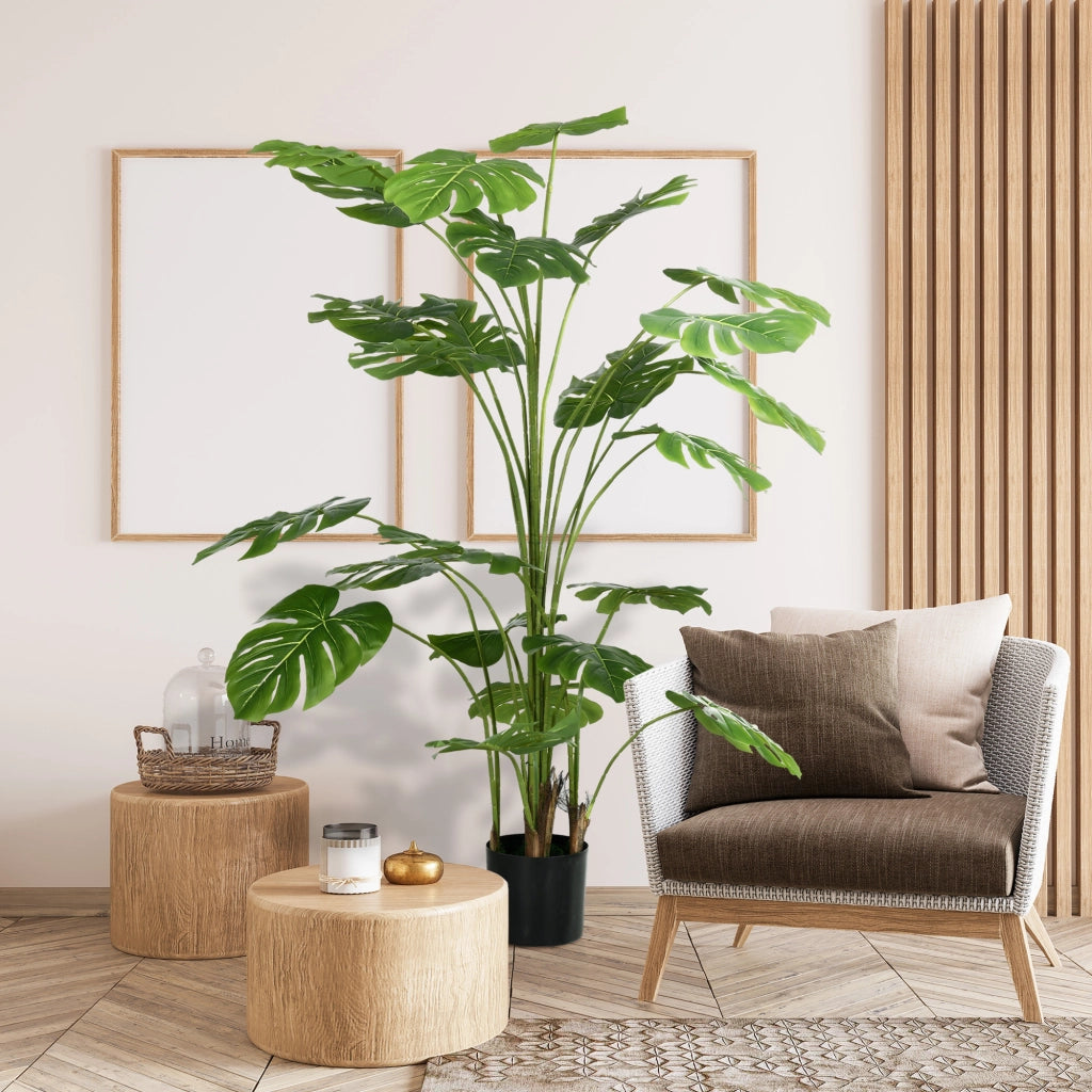 Pianta artificiale Monstera Deliciosa con vaso ¨C zephmum ¨C verde altezza 180 cm interno