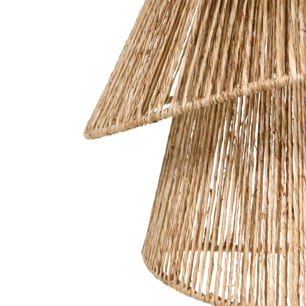 Lampada a sospensione Paralume di iuta naturale Base di ferro nero Lampo boho a sospensione Soggiorno Camera da letto Corridoio