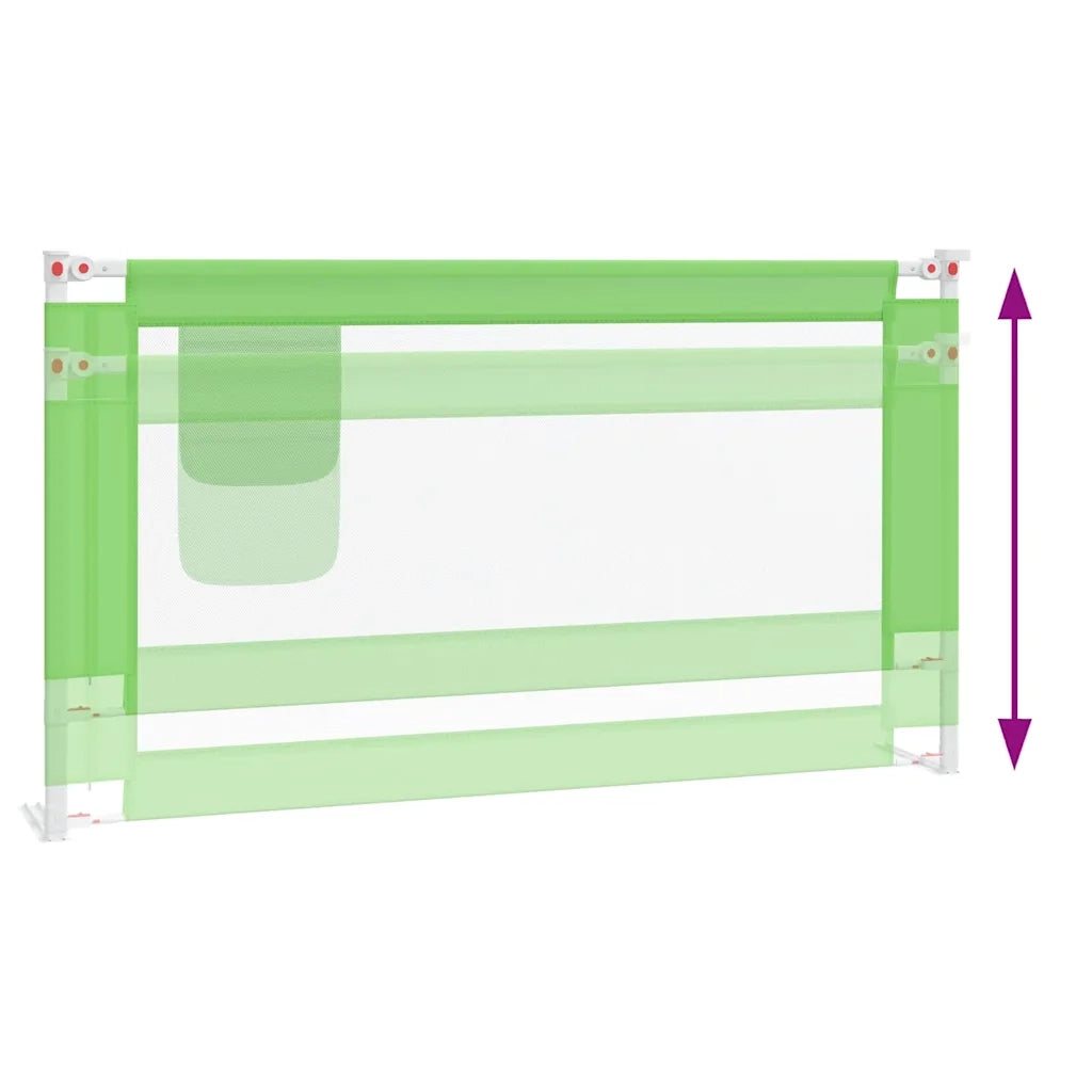 Sponda Letto di Sicurezza per Bambini Verde 150x25cm in Tessuto 10193