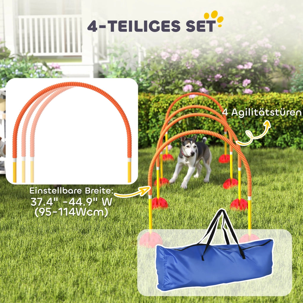 Set Agility 4 Pezzi per Cani ¨C zephmum ¨C Arancione 100x19.5x95 cm