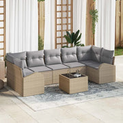 Set Divano da Giardino 8 pcs Beige e grigio 289 x 124 x 69 cm 3354629
