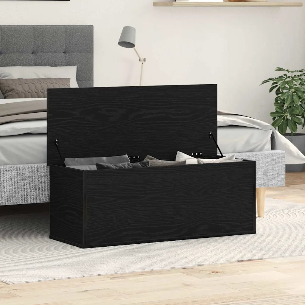 Scatola di Stoccaggio Rovere Nero 102 x 35 x 35 cm 868722