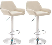 Set 2 Sgabelli Bar Braga In Similpelle crema,cromo