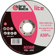 DISCO ABRASIVO TAGLIO FERRO ABRABETA - MM 125X22,2 H.MM 1,6- 50 pezzi