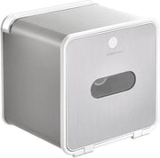 Sostegno per carta igienica con piastra - impermeabile - 1 pezzo - color argento - SUS304+ABS
