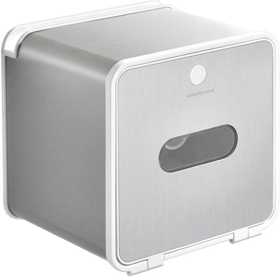 Sostegno per carta igienica con piastra - impermeabile - 1 pezzo - color argento - SUS304+ABS