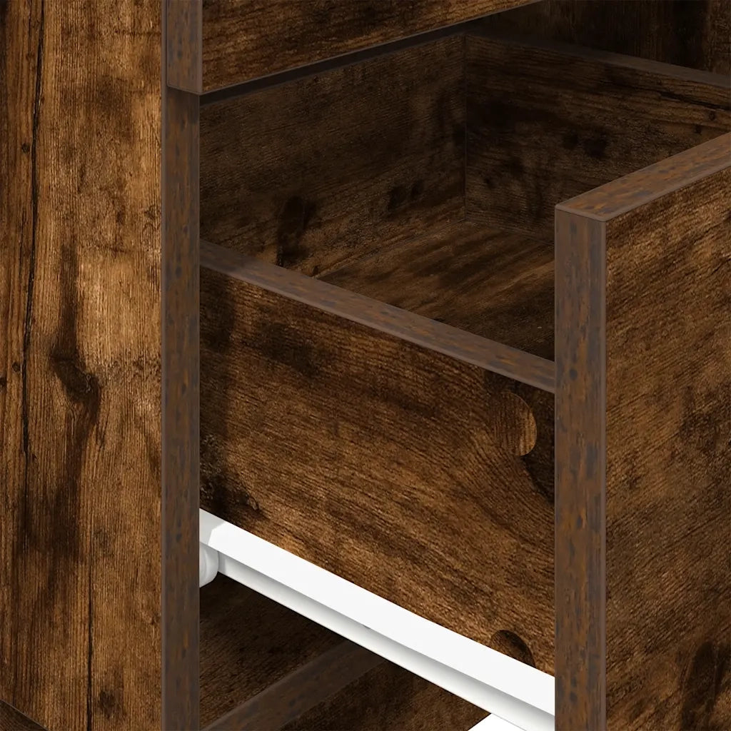 Comodino con 2 Cassetti Rovere Fumo 36x36x68 cm