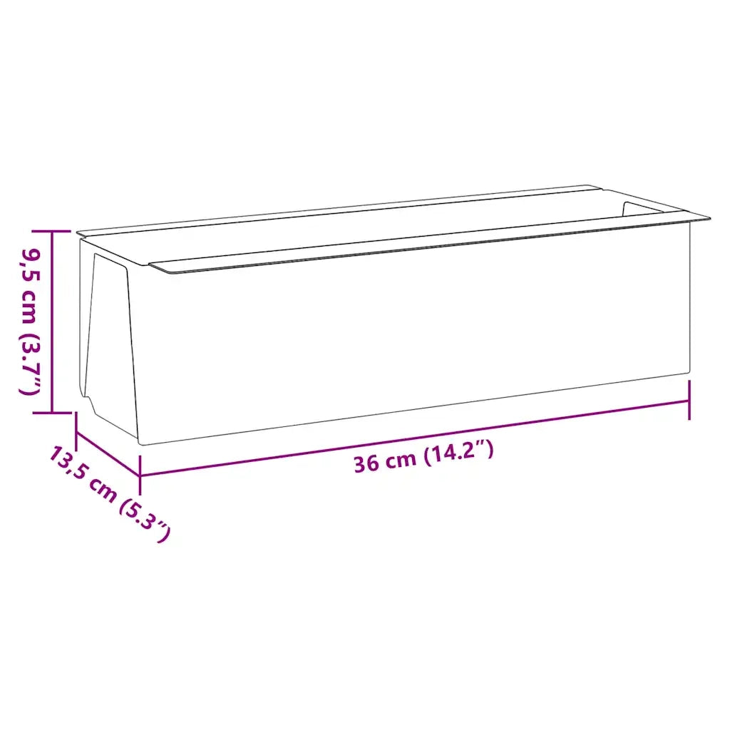 Fioriere per Europallet 12 pz Grigio 36x13,5x9,5 cm in PP