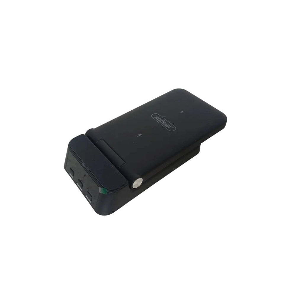 Trade Shop - Stazione Di Ricarica Magnetica Wireless 25w Pieghevole 4 In 1 Con Sveglia Orologio A60 -