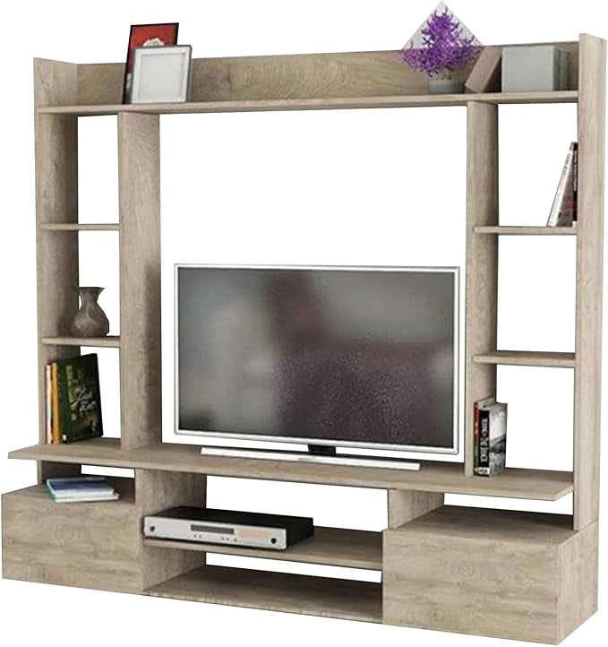 Parete Attrezzata Living Silver 165x40x150cm Rovere –Design Moderno e Funzionale