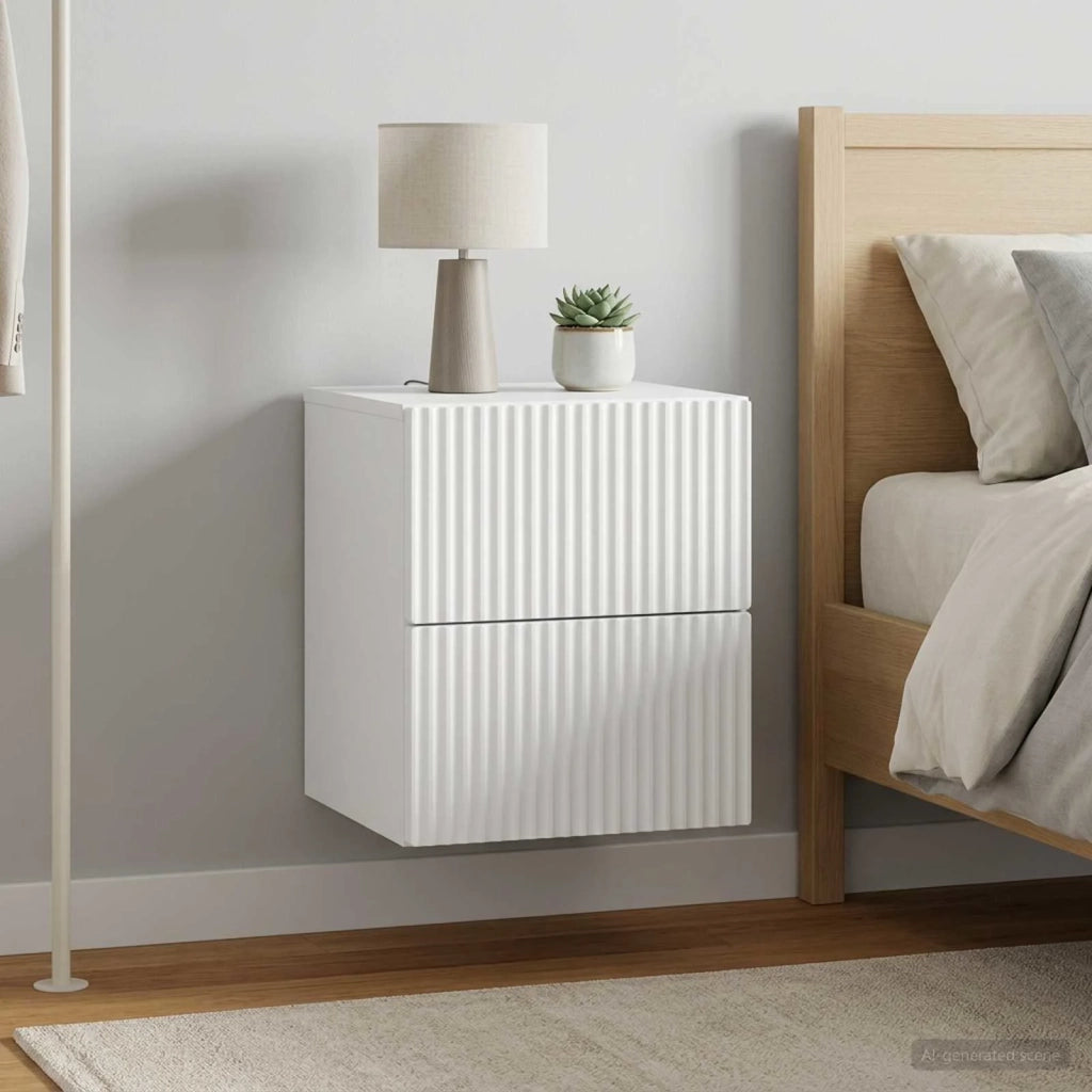 Mobiletto da notte a muro 2 pcs Bianco 33 x 34,5 x 40 cm 898466