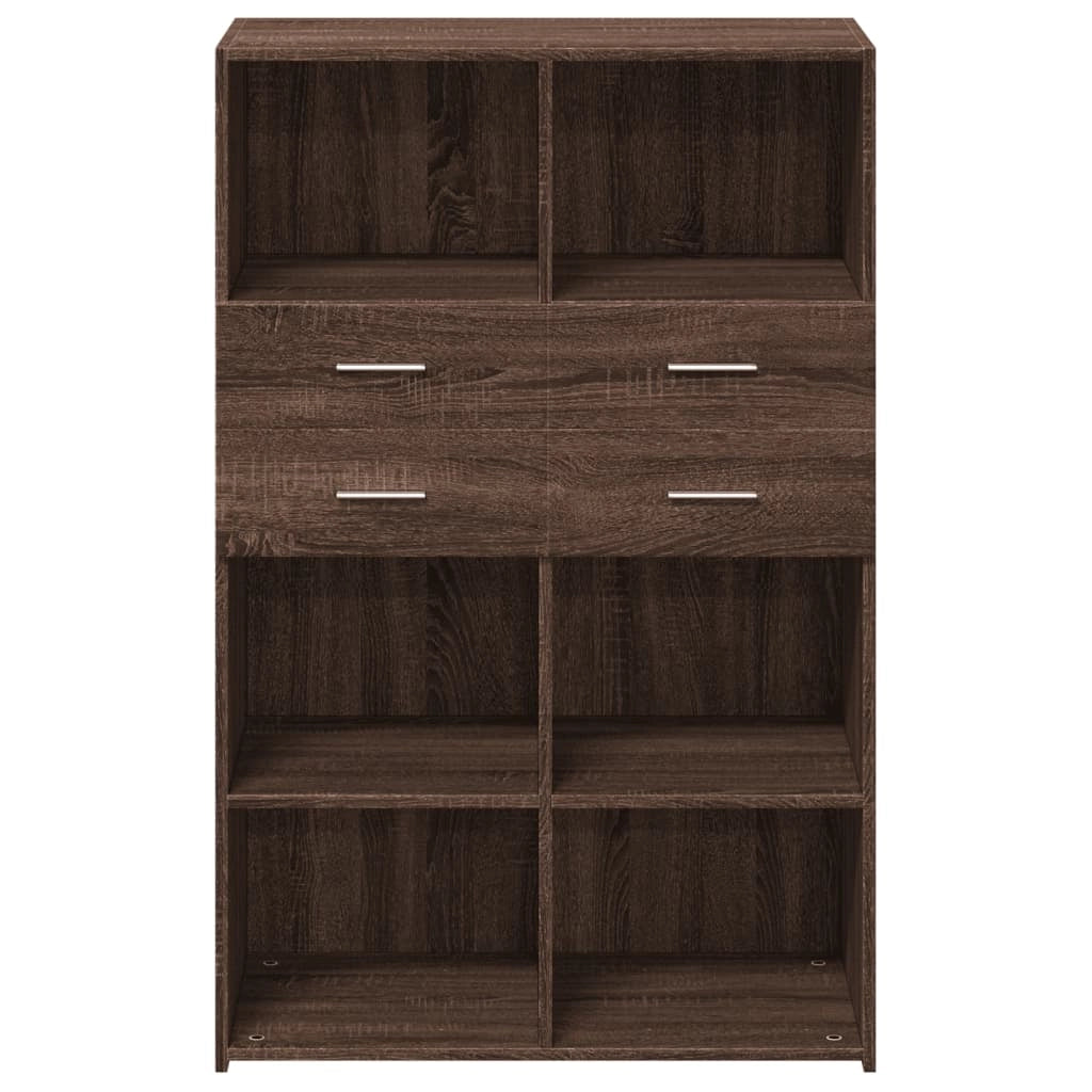 Buffet credenza cassettiera mobiletto mobile contenitore organizer cucina soggiorno salotto alto 80 x 42,5 x 124 cm legno ingegnerizzato marrone 02_0033929