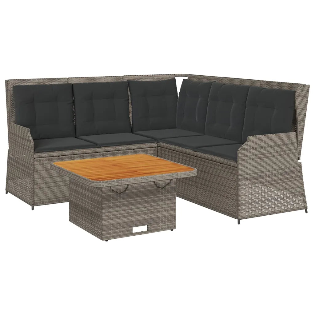 vidaXL Set Divani da Giardino 4 pz con Cuscini in Polyrattan Grigio
