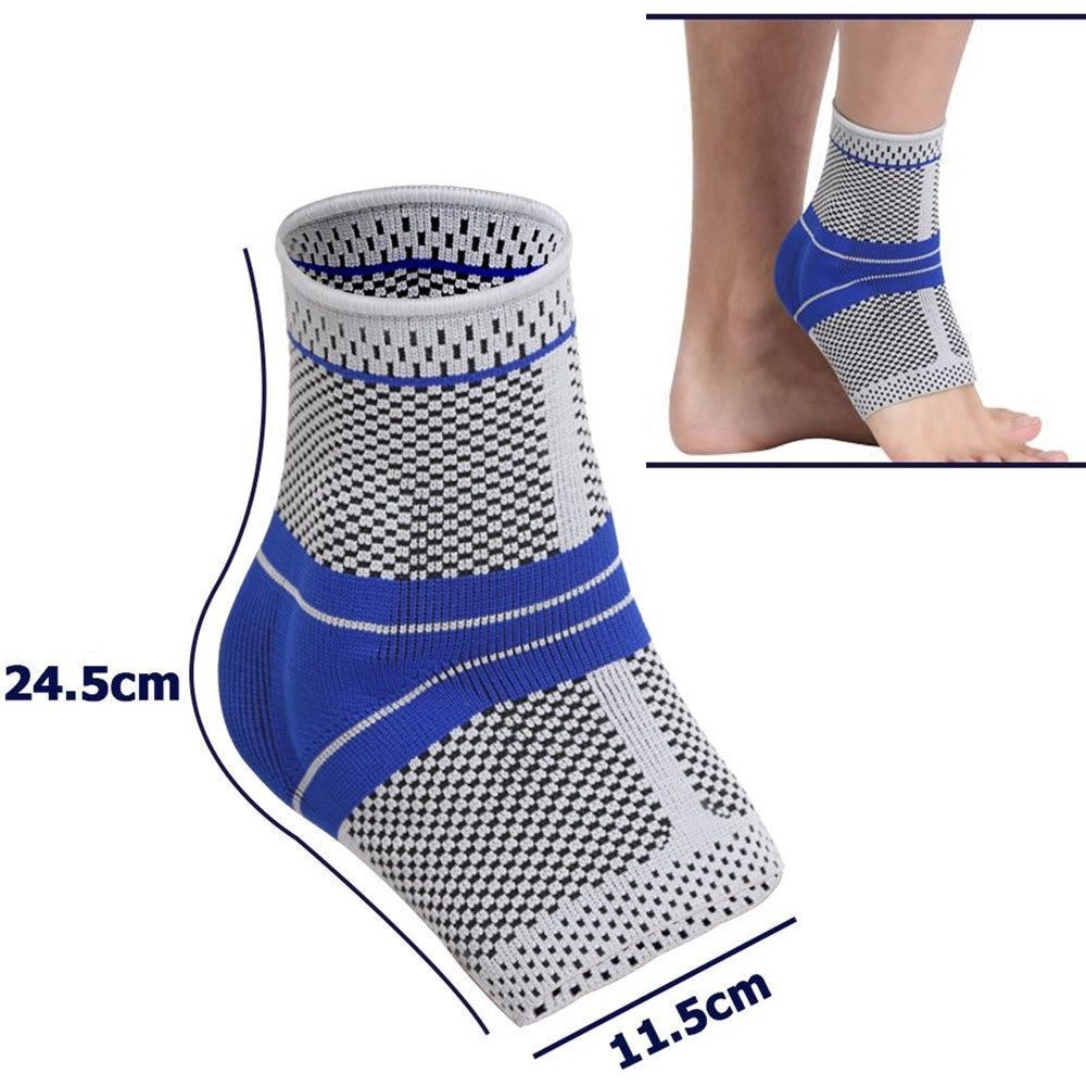 Trade Shop - Coppia Cavigliere Supporto Per Caviglia Anallergica Elastica Sport Blu -
