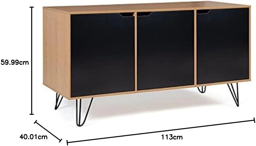 Credenza bassa vintage NOEMI 3 ante in legno
