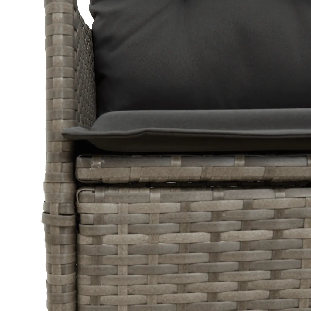 Set da BistrÃ² 3 pz con Cuscini Grigio in Polyrattan
