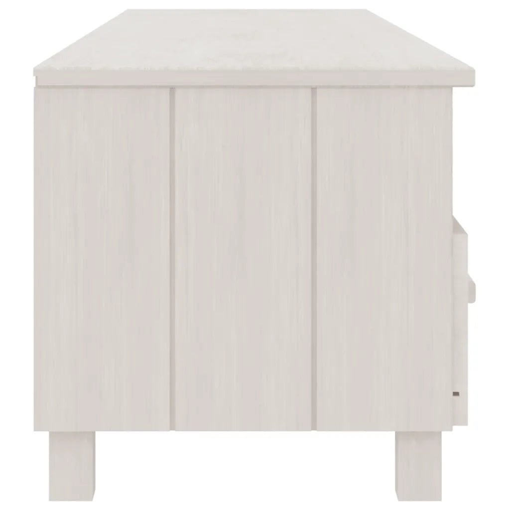 Mobile TV HAMAR Bianco 158x40x40 cm in Legno Massello di Pino 340473