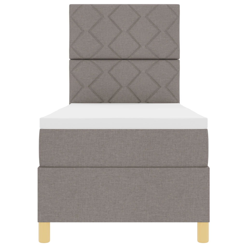 Letto con Rete e Materasso Tortora 80x200 cm Tessuto