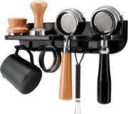 Organizzatore di Accessori - Raccoglitore di Strumenti - Impostazione per Espresso - Comparto di Salva Spazio per Parete - 32 cm - Nero