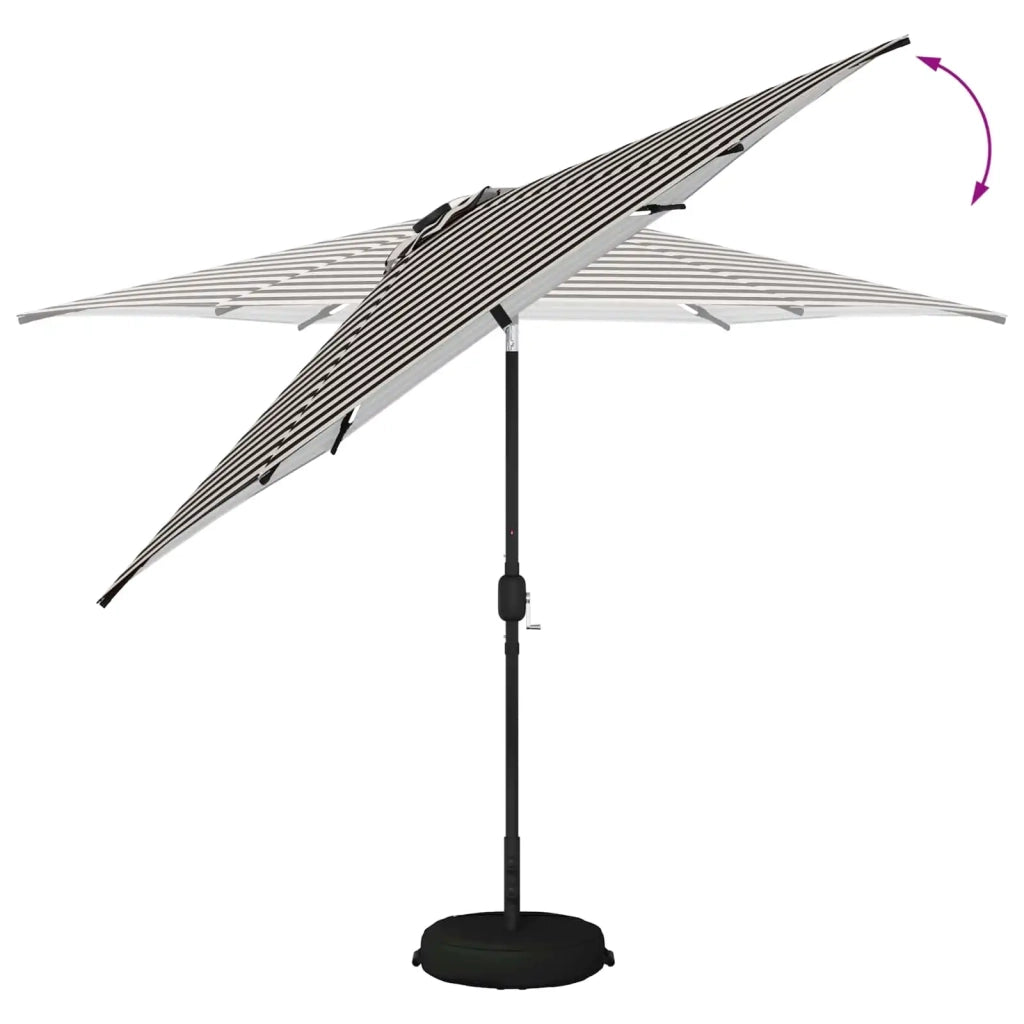 Parasol da giardino con luci LED e base 300 x 300 cm Poliestere 42036274