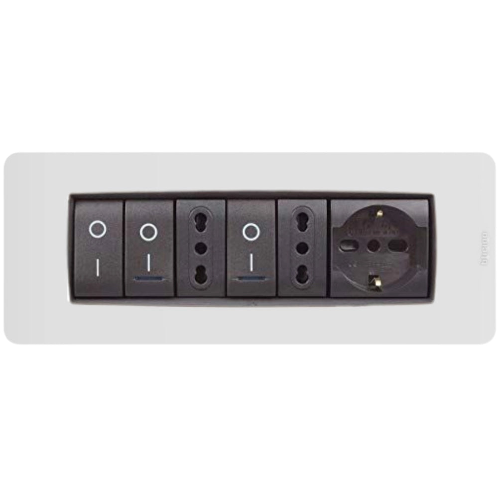 Bticino matixgo placca 7 moduli in tecnopolimero per impianti elettrici *** colore bianco, confezione 1